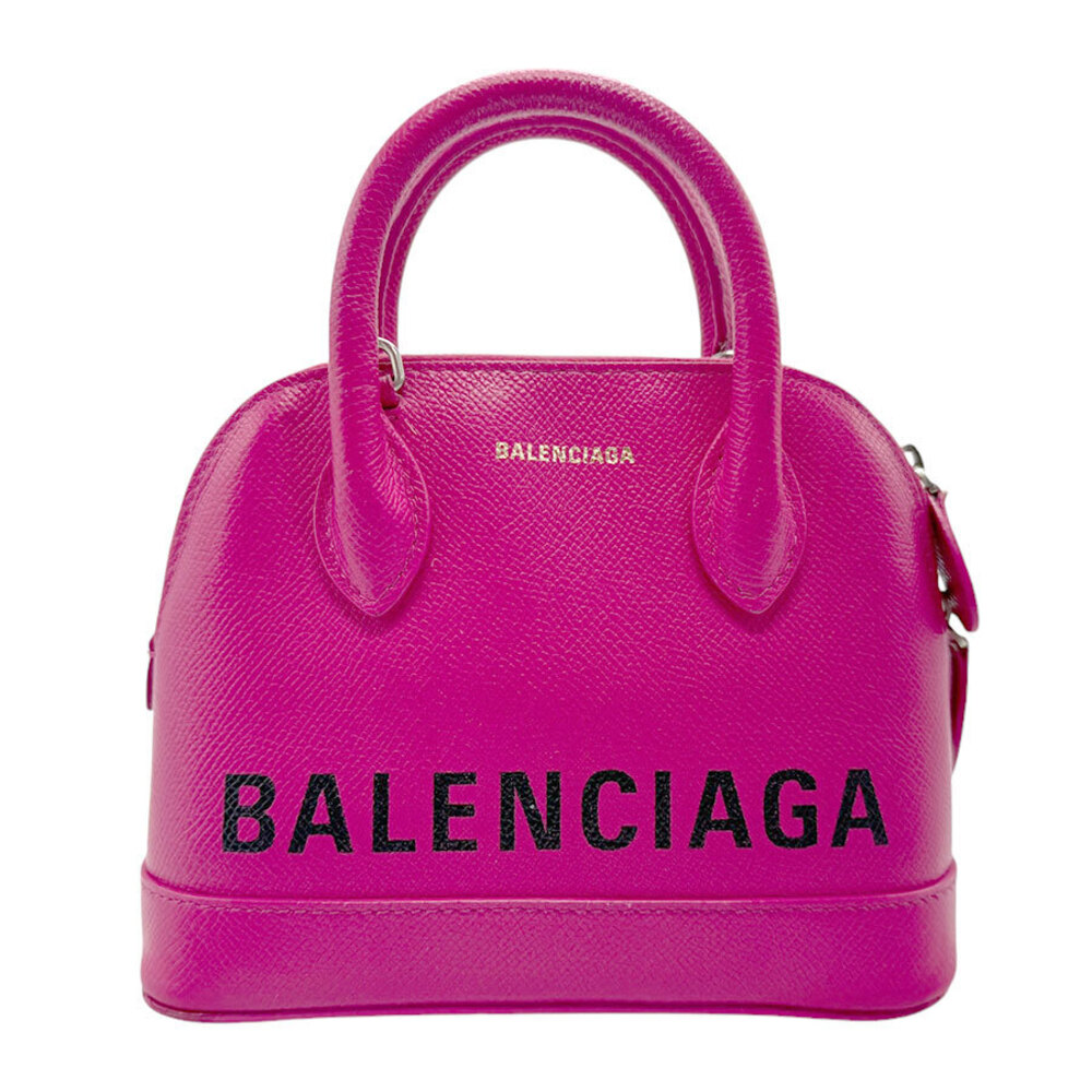 Balenciaga Handle Top Bag Leather Ville XXS Shoulder Magenta - Picture 2 of 4